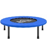 HOMCOM Trambulină Fitness &Oslash;81 cm, Trambulină din Oțel cu Protecție de Margine și 28 de Arcuri pentru Exerciții &icirc;n Interior și Exterior, Suportă 100 kg