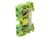 Conector de &icirc;mbinare șine 0,2-16mm2 2 borne galben-verde