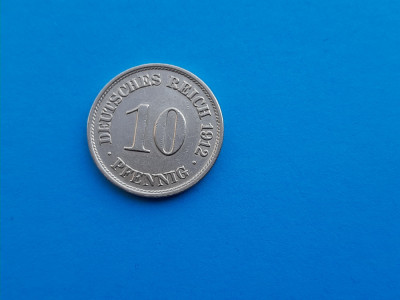 10 Pfennig 1912 Lit. J -Germania-XF++++++Mai rarut! foto