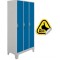 Vestiar metalic Premium cu picioare 3 usi color Albastru 900x500x1920 mm (LxlxH), Neasamblat, PLUS