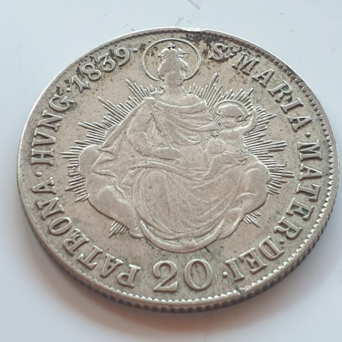 Ungaria / Austria 20 kreuzer 1839 B argint Ferdinand l