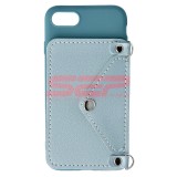 Husa iPhone SE 2022, Toc TPU, Crossbody Wallet, Albastru