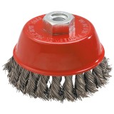 Perie cupa evazata din sarma inox 65 mm M14 pentru polizor unghiular