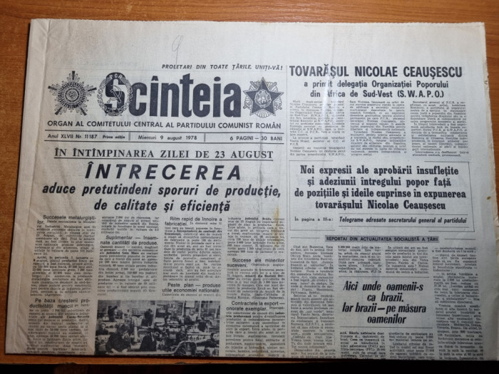 scanteia 9 august 1978-articol jud. covasna,festivalul costinesti