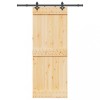 vidaXL Usa Glisanta Lemn Masiv Pin 80x210cm cu Feronerie Maro. Interior/Exterior, Design Rustic, Economie Spatiu, Montaj Simplu