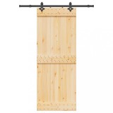 vidaXL Ușă glisantă cu set de feronerie 80x210 cm, lemn masiv de pin