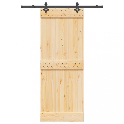 vidaXL Ușă glisantă cu set de feronerie 80x210 cm, lemn masiv de pin 3332677 foto