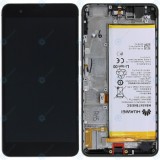 Huawei Honor 6 Plus (PE-L00) Capac frontal modul display + LCD + digitizer + baterie negru 02350FXQ