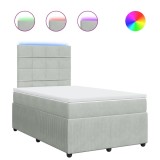 Cumpara ieftin Pat continental cu saltea, gri deschis, 120x200 cm, catifea