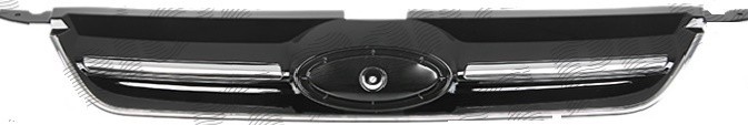 Grila radiator Ford C-Max, 11.2010-12.2014, negru lucios, 1709206, 32M105-1 cu ornament cromat