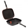 Tigaie Grill Doubletta Teflonata Original Magic, 32cm, Dreptunghiulara, Antiaderenta, Garnitura Silicon, Inchidere Magnetica, Fara Fum
