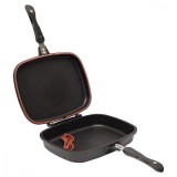 Cumpara ieftin Tigaie teflonata doubletta tip grill dreptunghiulara, Original Magic 32 cm, Oem
