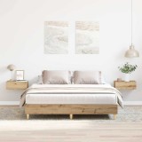 vidaXL Cadru pat fără saltea Stejar Artisan 140x200 cm Lemn prelucrat 3328725