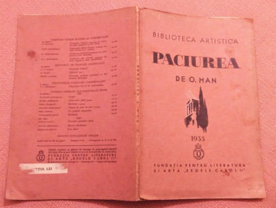 Paciurea (Biblioteca Artistica). Bucuresti, 1935 - De O. Han foto