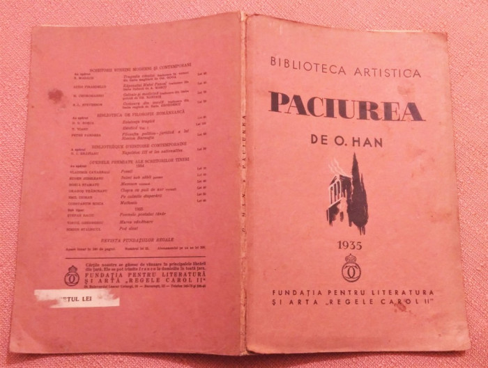 Paciurea (Biblioteca Artistica). Bucuresti, 1935 - De O. Han