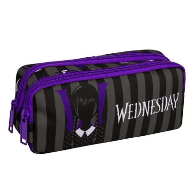 Penar Tub Negru cu 2 Compartimente Mov Wednesday 21x5.5x9.5cm foto