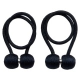 Cumpara ieftin Set pentru prindere perdele si draperii, format din 2 magneti decorativi, tip snur - Negru, Oem