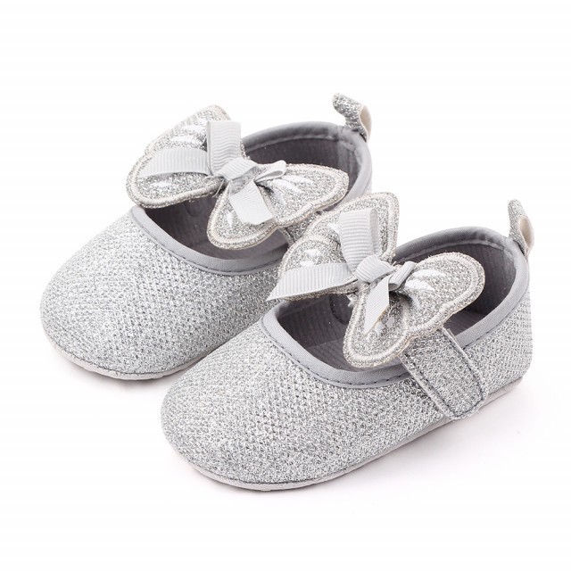 Pantofiori sidefati pentru fetite - Fluturas (Marime Disponibila: 6-9 luni