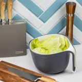 Bol cu strecuratoare detasabila, din plastic, gri, Kassel