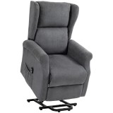 HOMCOM Fotoliu Electric Reclinabil din Material Textil cu Telecomandă și Suport pentru Picioare, 74x94x111 cm, Gri &Icirc;nchis | Aosom Romania