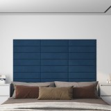 VidaXL Panouri de perete 12 buc. albastru 60x15 cm catifea 1,08 m&sup2;
