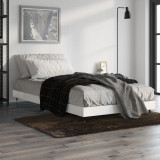 VidaXL Cadru de pat, alb extralucios, 90x200 cm, lemn prelucrat