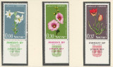 Israel 1963 Mi 283/85 + tab MNH - 15 ani de independenta: flori, Nestampilat