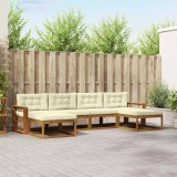vidaXL Set de canapele de exterior cu pernă 6 pcs Natural și Crem 3367968