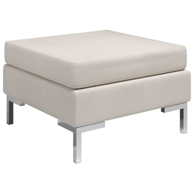 Taburet modular cu pernă, crem, material textil foto