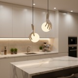 Aplica decorativa MANOS alba, 2xG9, din sticla si rasina, 13x120 cm