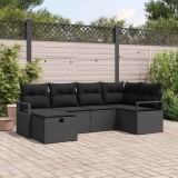 VidaXL Set de canapele pentru grădină 6 pcs Negru 232 x 122 x 85 cm