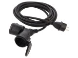 Prelungitor alimentare Goobay 5m 3G1,5mm&sup2; 2 prize 16A negru 65434