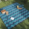 Pătură Picnic Pliabilă 200x200 cm Catifea, Valuri Albastre, Impermeabilă, Portabilă - Ideală Outdoor, Camping, Plajă