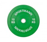 Disc Greutate Cauciuc SPORTMANN - 10 kg / 51 mm, Verde