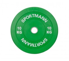 Disc Greutate Cauciuc SPORTMANN - 10 kg / 51 mm, Verde foto
