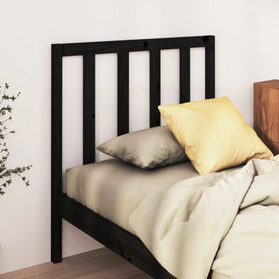 Tablie de pat, negru, 96x4x100 cm, lemn masiv de pin GartenMobel Dekor foto
