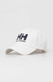 Cumpara ieftin Helly Hansen șapcă de baseball din bumbac HH Ball Cap 67434 001 culoarea bej, cu imprimeu 67434