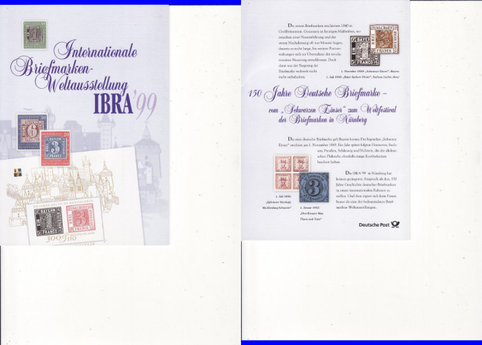 Carnet filatelic promotional Germania - IBRA 99