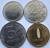 Set 4 monede 1,2,5,10 Ruble 2022 Rusia, unc