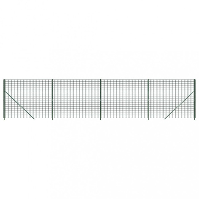 Gard plasa de sarma cu bordura, verde, 1,4x10 m