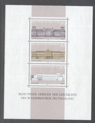 Germany Bundes 1986 Buildings perf. sheet Mi.B20 MNH DA.152 foto