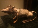 Sculptura din bronz masiv ,statueta șobolan din bronz masiv