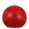 Lum&acirc;nare Decorativă, Sferică, Parafină, Roșu cu Glitter, 6cm