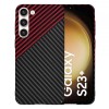 Husa pentru Samsung Galaxy S23+ S916, Techsuit, Carbonite FiberShell, Neagra Rosie