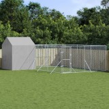 VidaXL Padoc de exterior cu acoperiș argintiu 6x6x2,5m oțel galvanizat