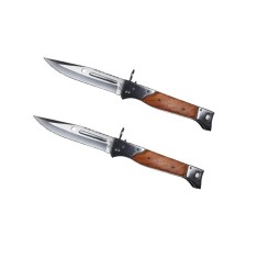 Set doua briceaguri de vanatoare, AK-47 Assault, 22 cm,​ teaca inclusa, maro