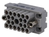 Conector dreptunghiular EDAC 516, soclu hermafrodit, 20 pini, 2kV