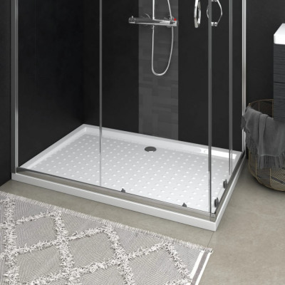 vidaXL Cădiță de duș cu puncte, alb, 80x120x4 cm, ABS foto