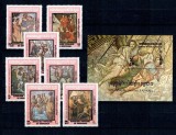 Cambodge 1983 - Raphael, picturi, arta, serie si colita neuzata