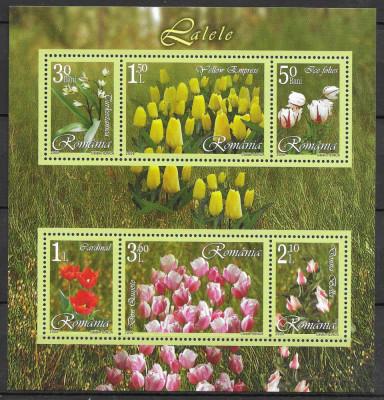 Romania 2006 - Lalele, bloc de 6 timbre, MNH, LP 1716b foto
